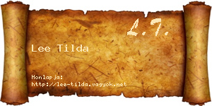 Lee Tilda névjegykártya